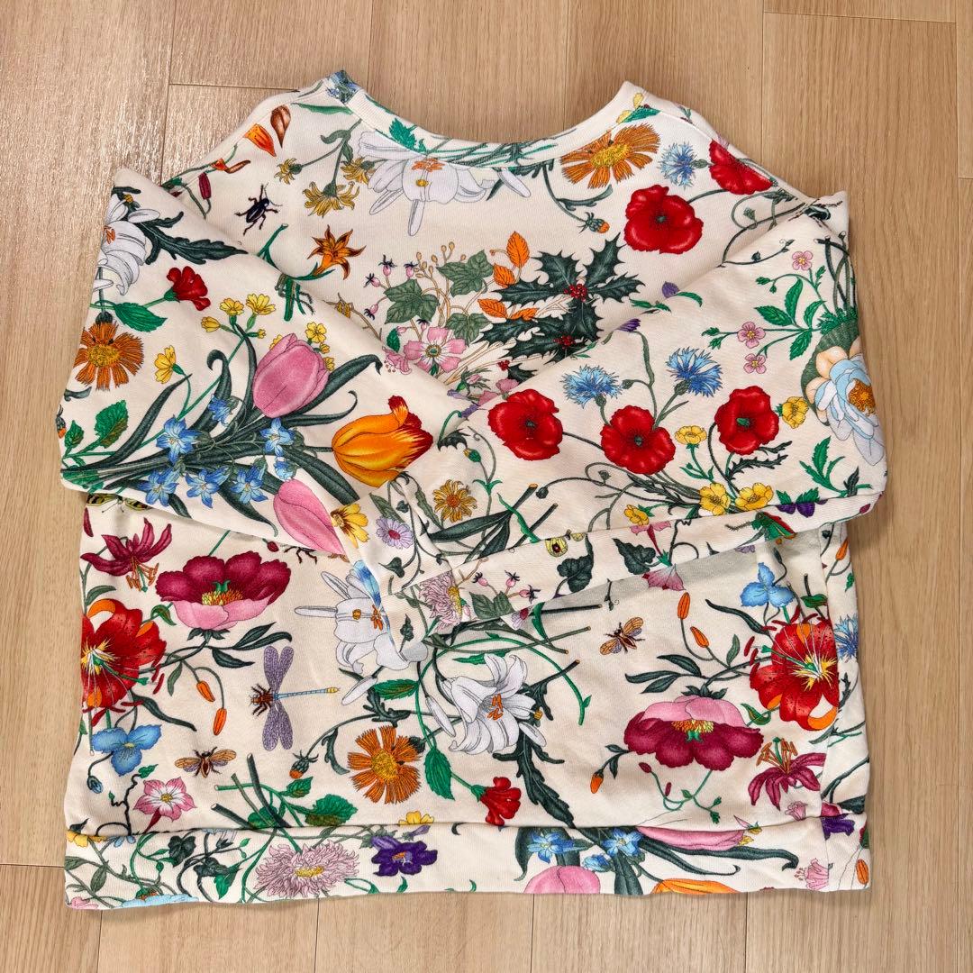 GUCCI 花柄　スウェット　ロゴ　xs トレーナー　グッチ