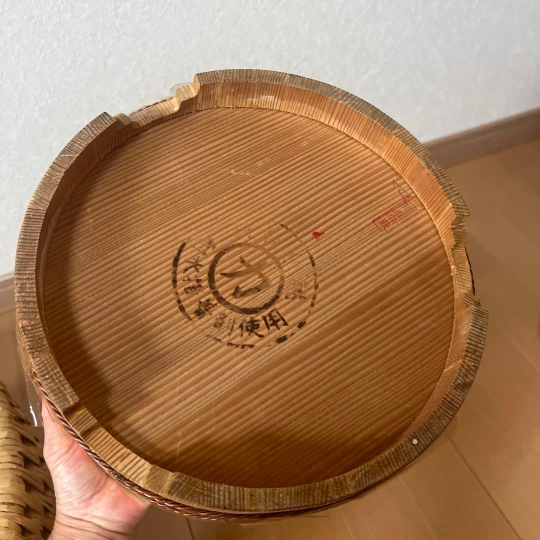 古民具 藁いずみ 手作り 藁籠 藁細工 マルカ飯櫃のセット