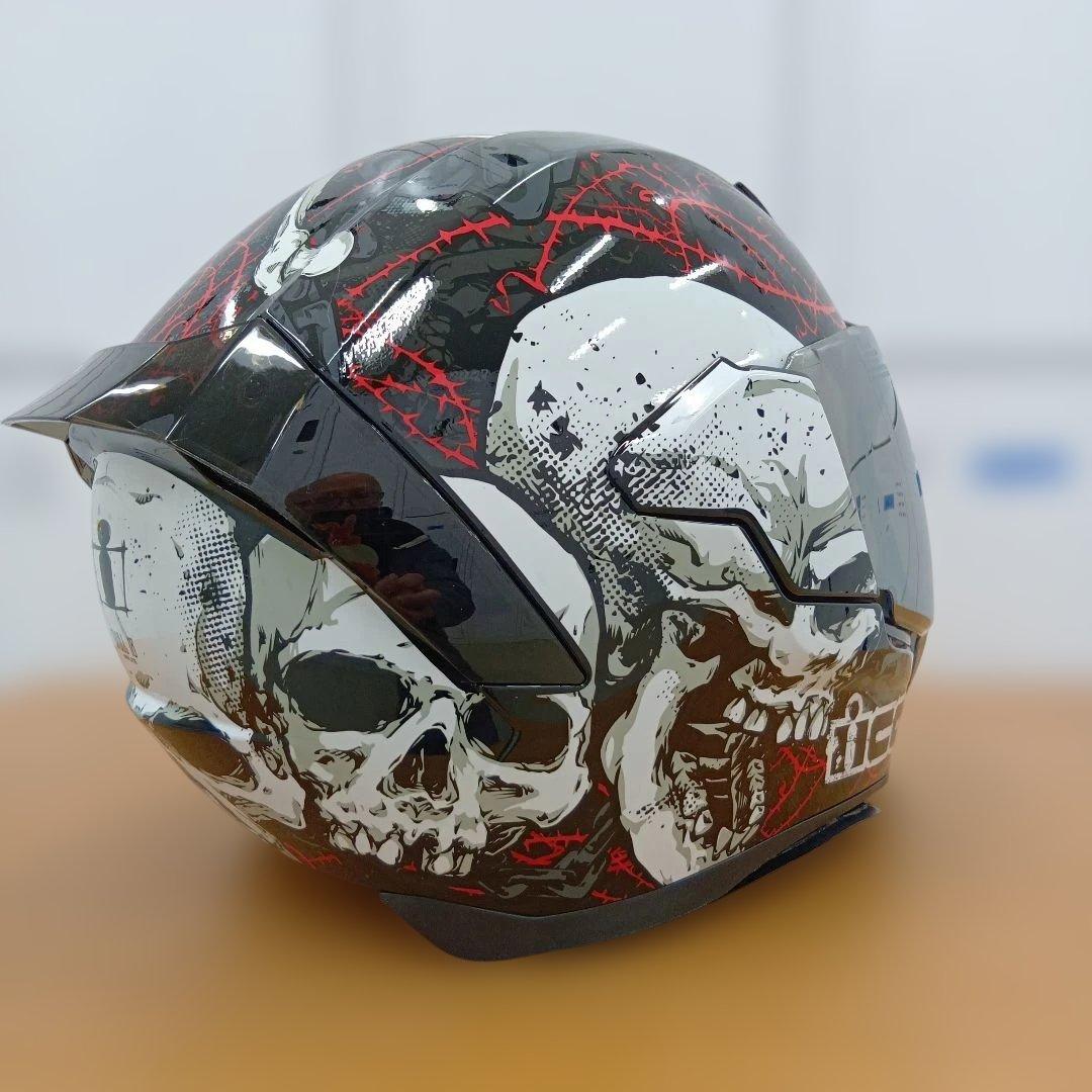 美品　icon AIRFLITE SKULL18 アイコン　ヘルメット　Lサイズ
