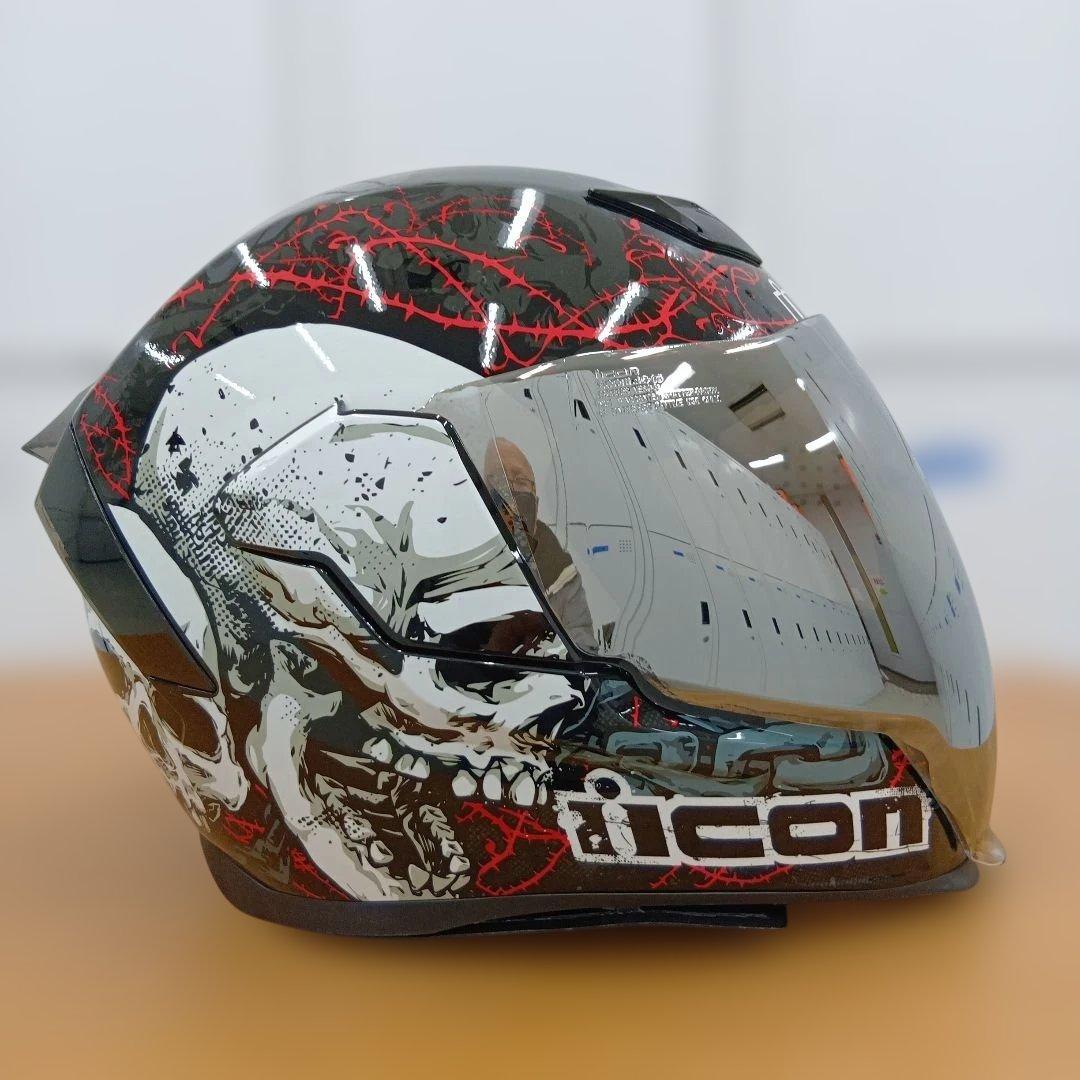 美品　icon AIRFLITE SKULL18 アイコン　ヘルメット　Lサイズ