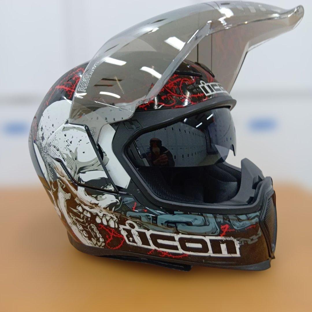 美品　icon AIRFLITE SKULL18 アイコン　ヘルメット　Lサイズ