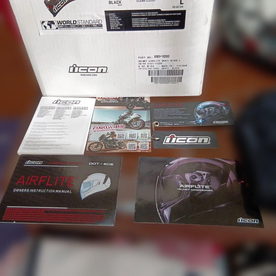 美品　icon AIRFLITE SKULL18 アイコン　ヘルメット　Lサイズ