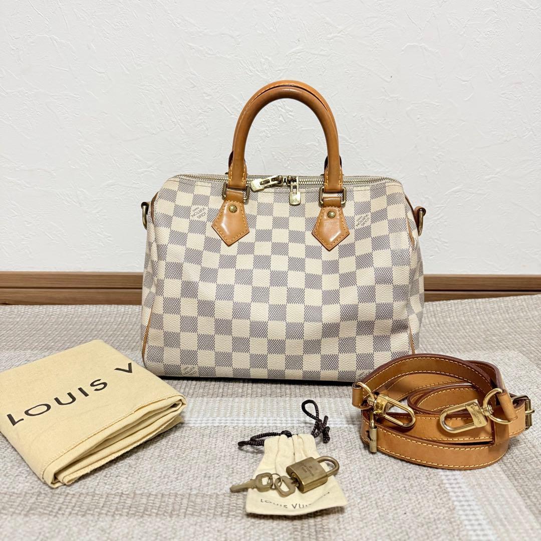 ルイヴィトン ダミエ アズール スピーディ バンドリエール25cm N40608