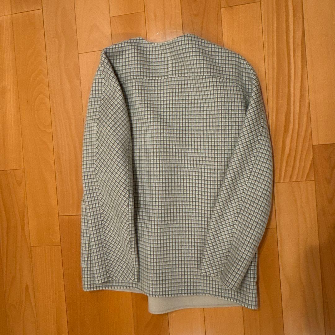 theory luxe チェック柄 ノーカラージャケット