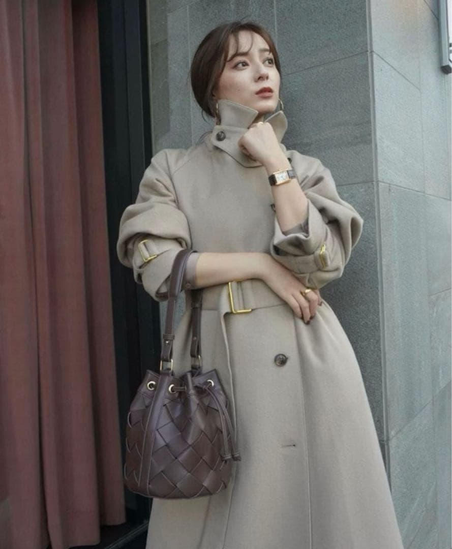 【美品】ウールトレンチコート　anuans アニュアンス