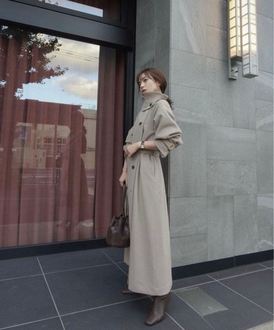 【美品】ウールトレンチコート　anuans アニュアンス