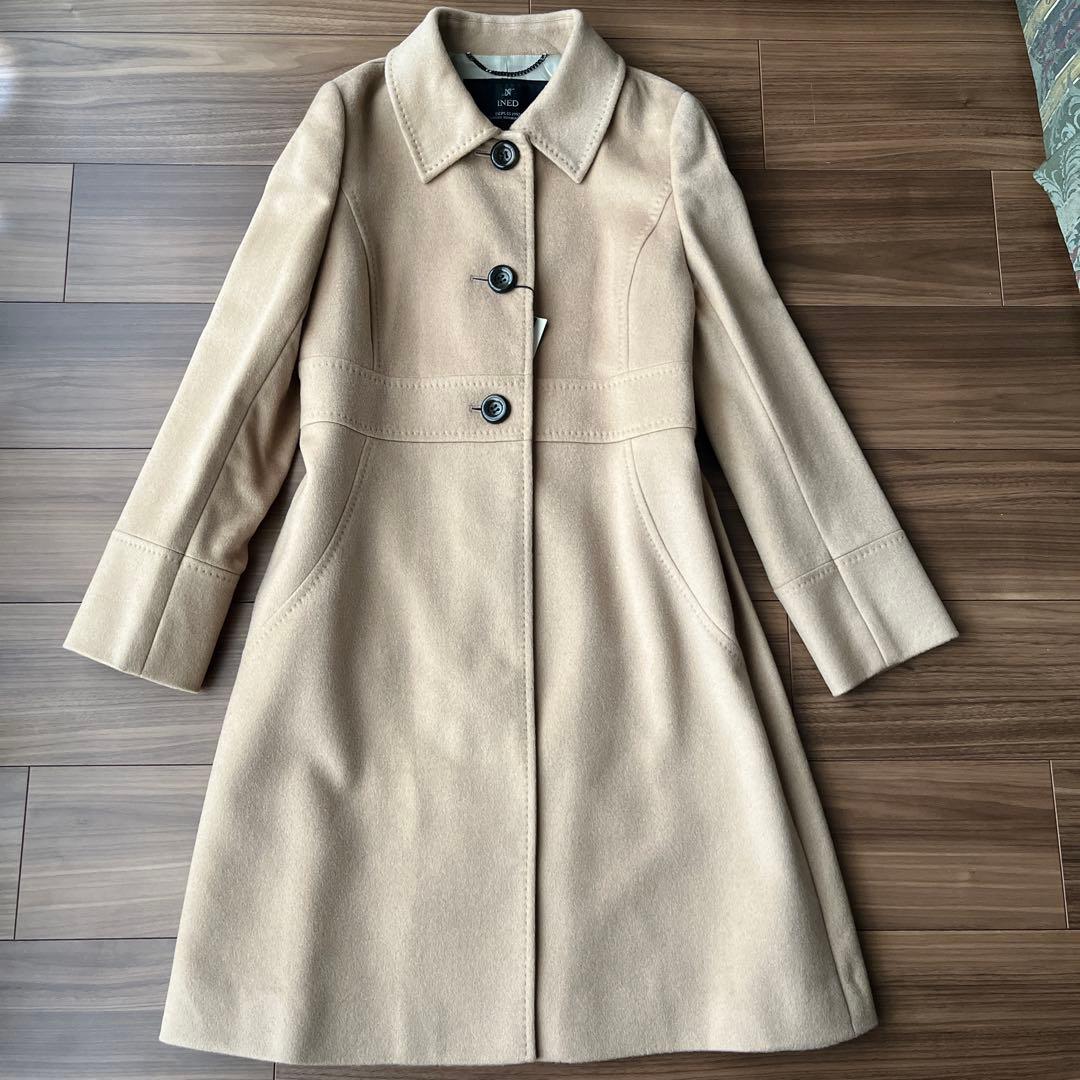【新品タグ付き】INED イネド カシミヤ100%ロングコート キャメル 11