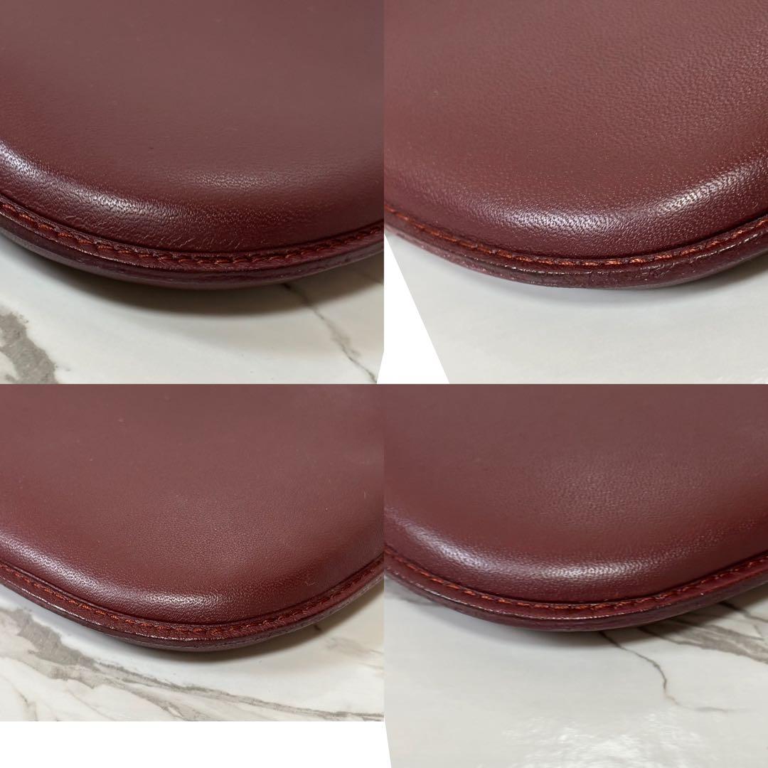 良品✨カルティエ 小銭入れ財布 ポーチ マストライン革 ボルドー 箱、保存布付