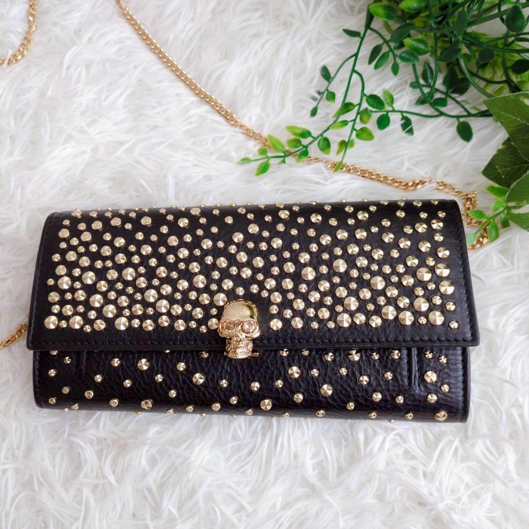 ◾︎美品◾︎ アレキサンダーマックイーン ショルダー ウォレット スタッズ スカル