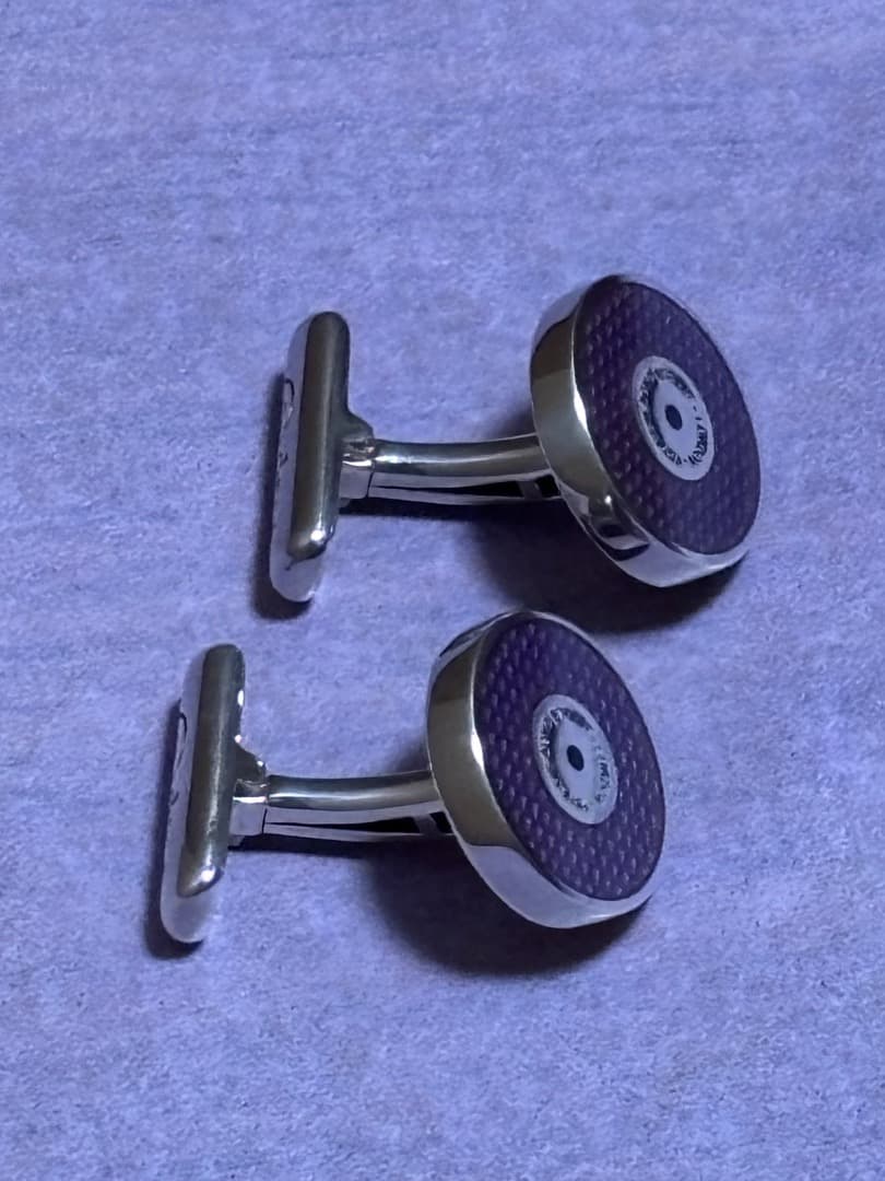 Asprey アスプレイ　カフス　パープルエナメル　スターリングシルバー