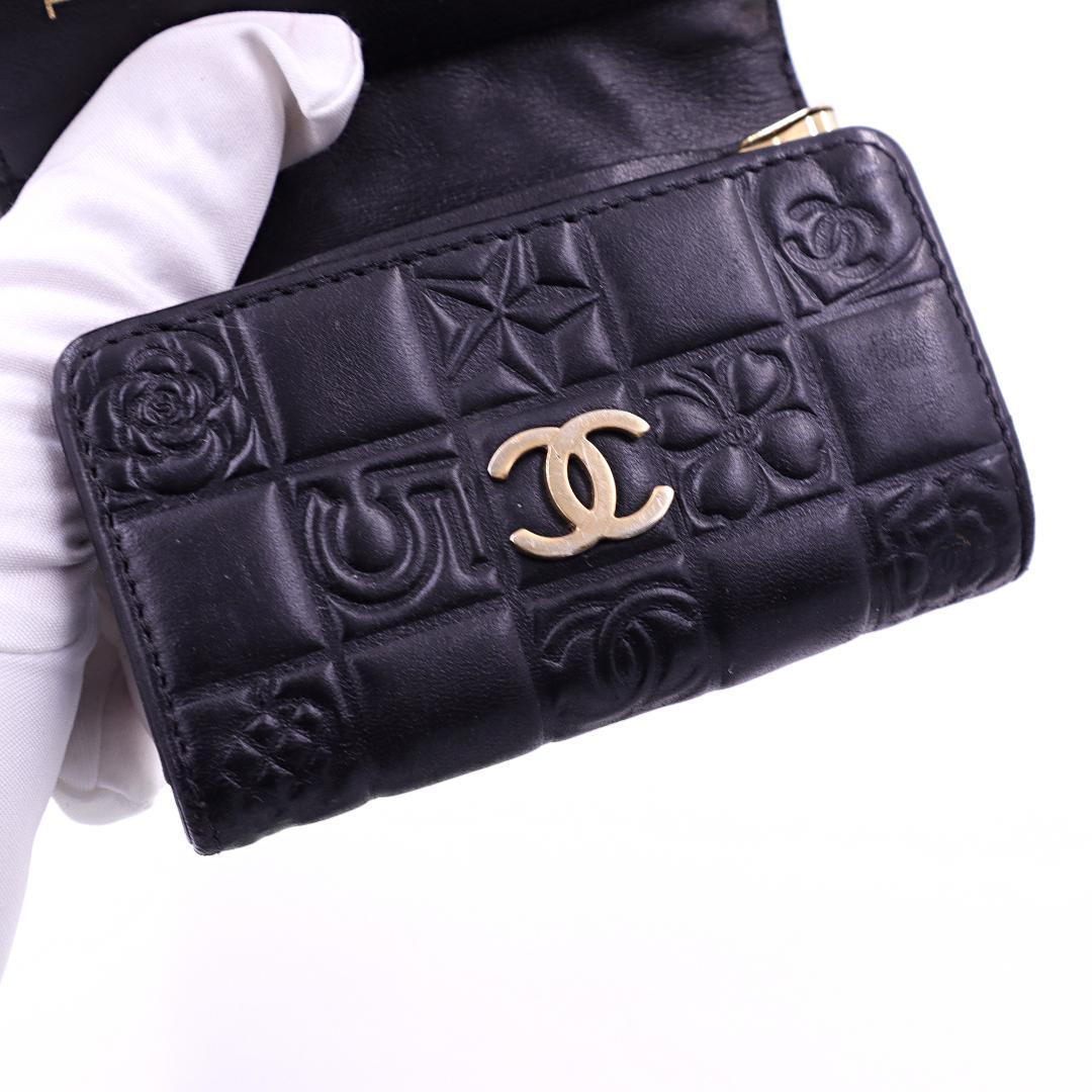 シャネル CHANEL キーケース 5連 チョコバー ココマーク ブラック