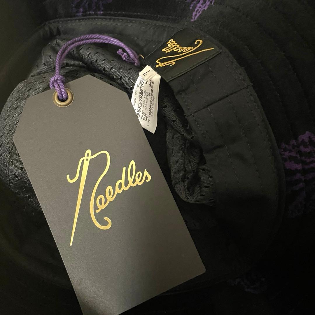 タグ付き Needles パピヨン総柄　バミューダハット　L