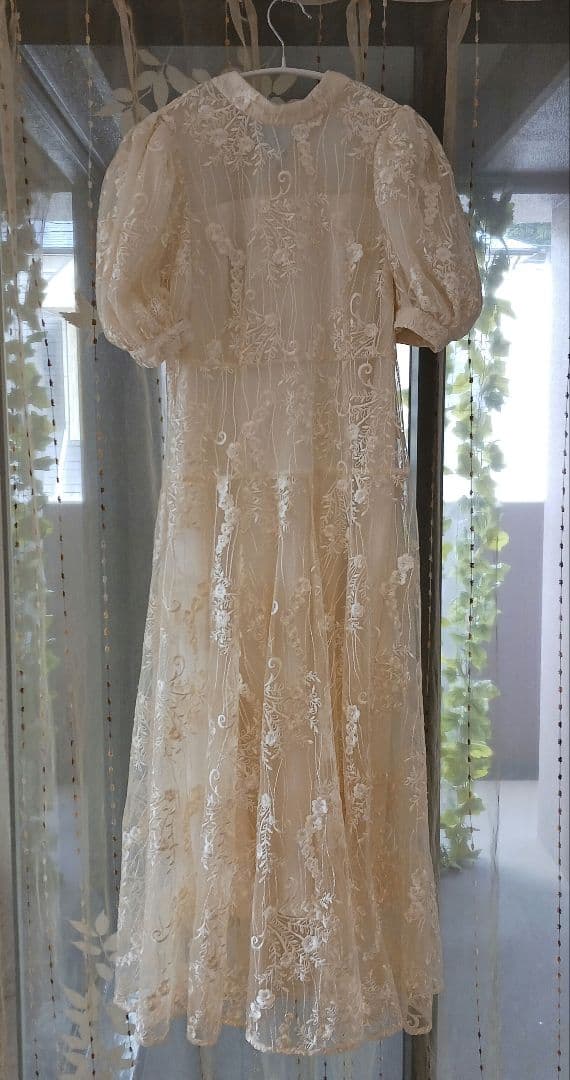 【Acka.】lace flare dress　レースフラワードレス　Sサイズ