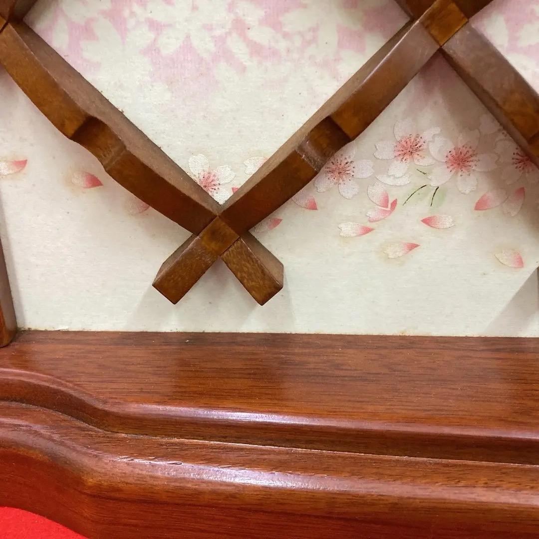 C8 訳あり特価！　台屏風のみ　高級木製三段　巾90㎝位　ひな人形段