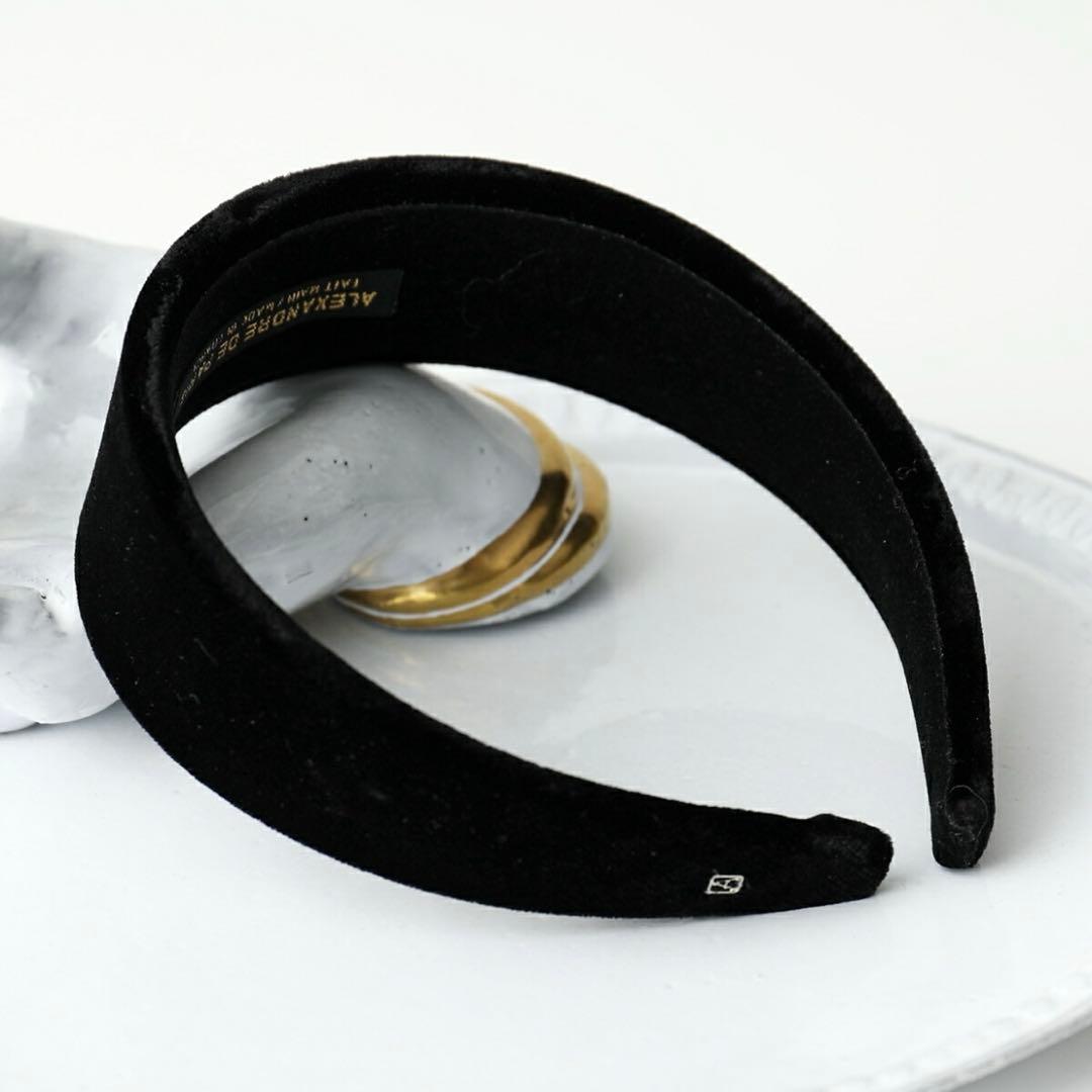 アレクサンドルドゥパリ　ベロアカチューシャ　THB-18554-40 ブラック