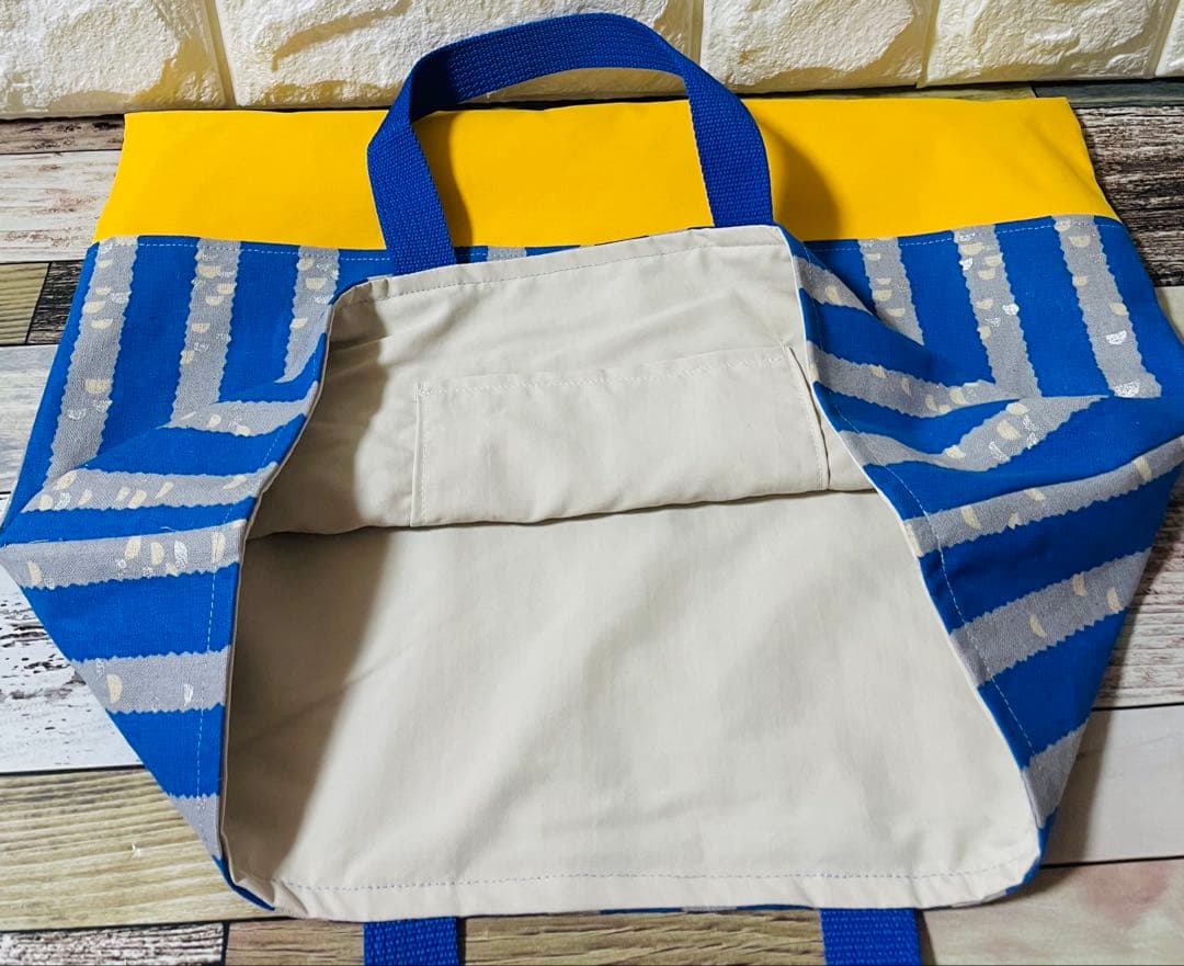 北欧　ストライプ　ハンドメイド　レッスンバッグ　男の子　入学　入園　セット　上履