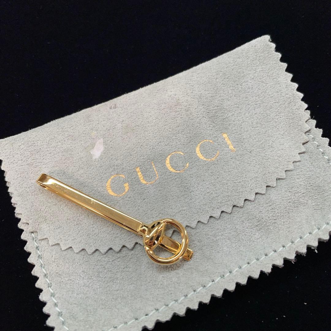 3964 美品 オールドグッチ ヴィンテージ ネクタイピン ゴールドカラー