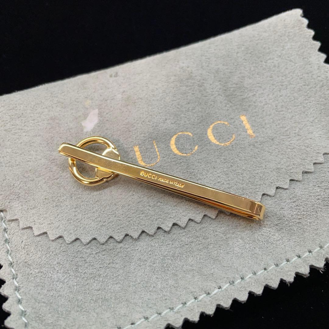 3964 美品 オールドグッチ ヴィンテージ ネクタイピン ゴールドカラー