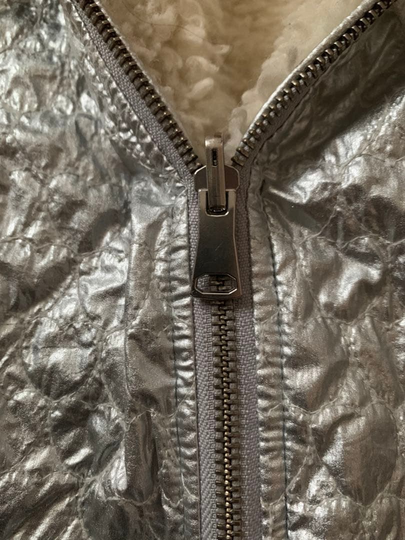 BONTON シルバー ファージャケット フード付き 8y