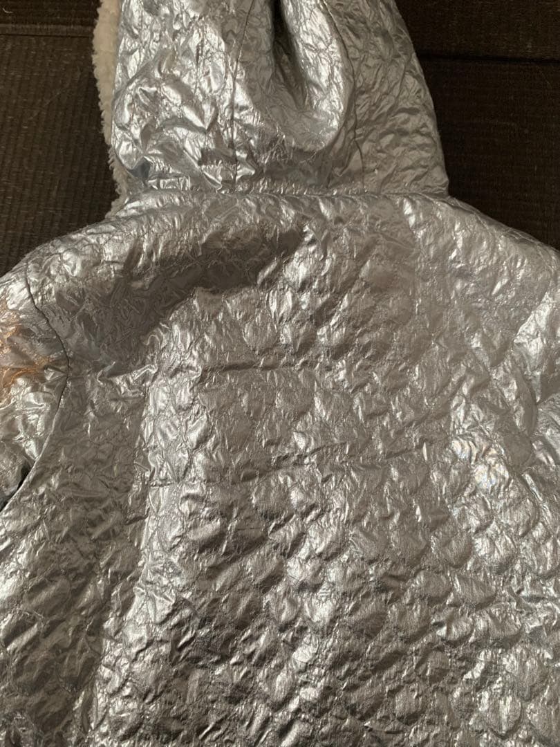 BONTON シルバー ファージャケット フード付き 8y