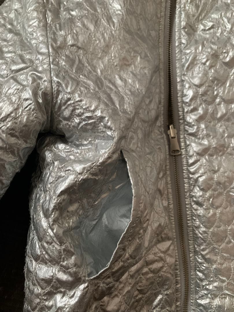 BONTON シルバー ファージャケット フード付き 8y