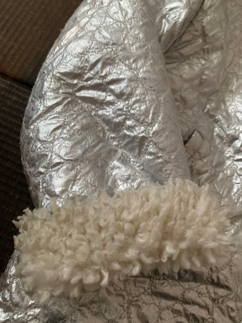 BONTON シルバー ファージャケット フード付き 8y