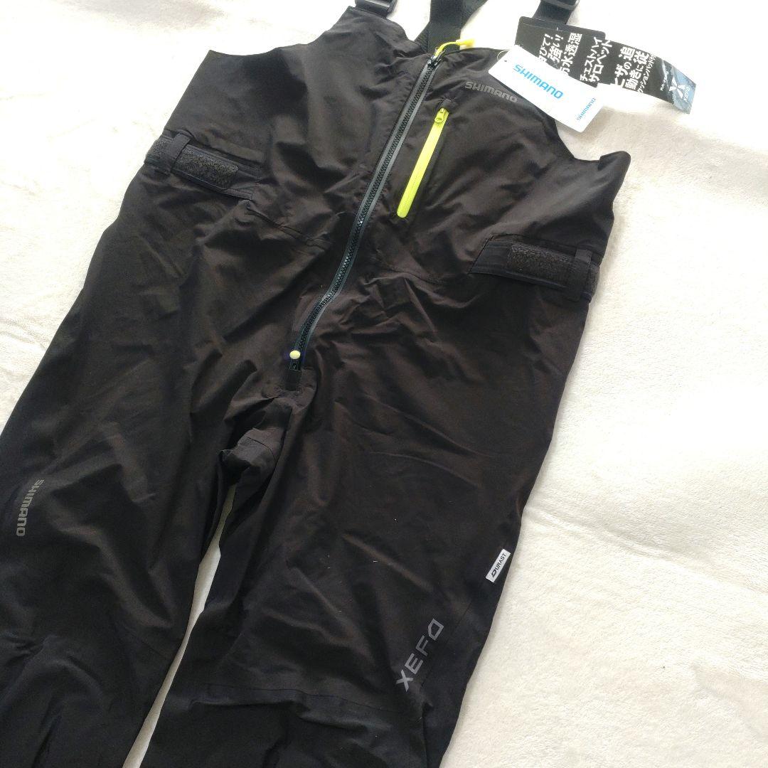 【タグ付き未使用】シマノ　XEFO DURAST レインビブ　ブラック　L