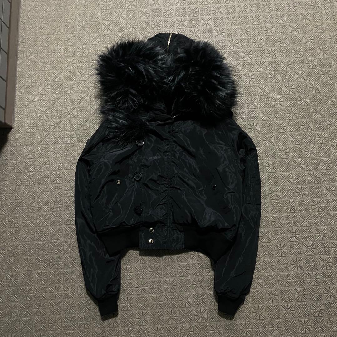 Y2K N2B OPIUM 短丈 フライト ボンバージャケット ファーフード66