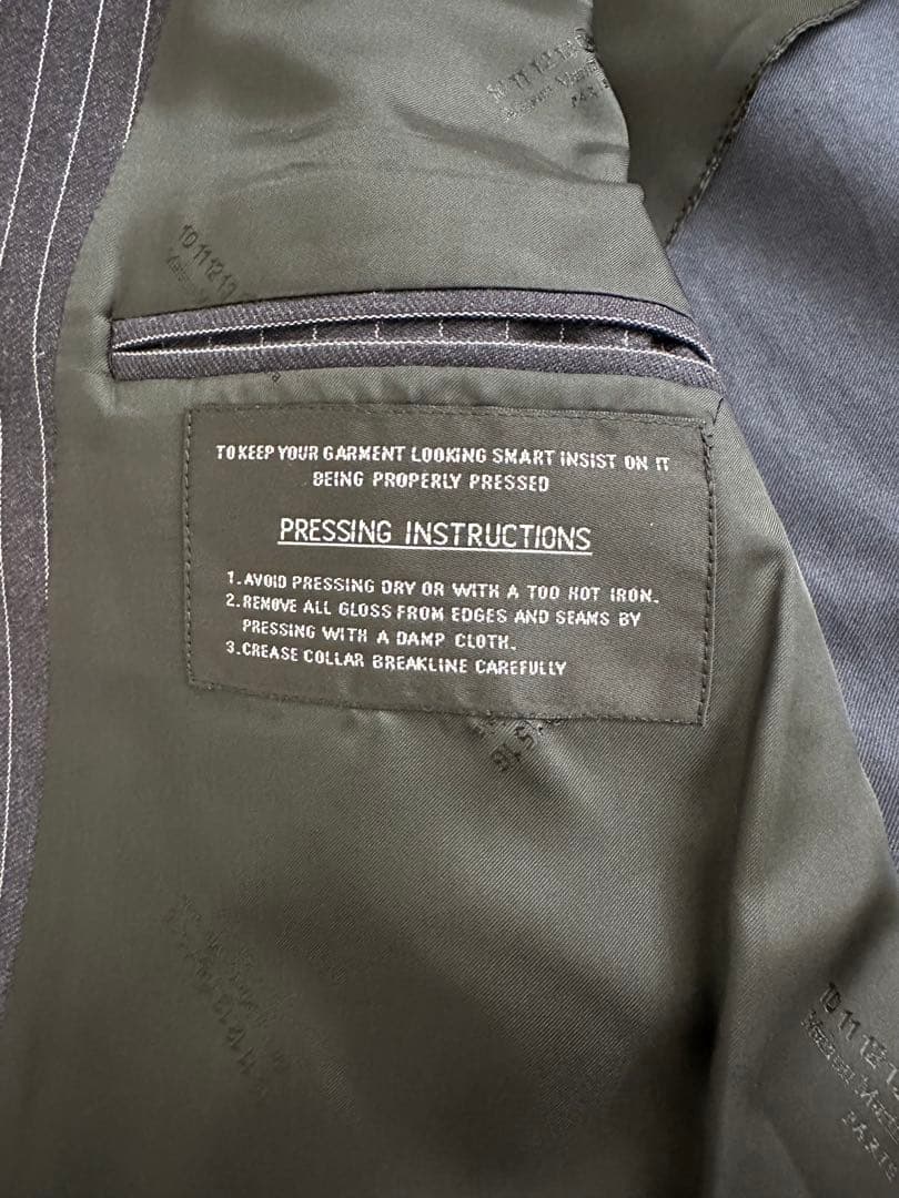 マルタンマルジェラ ストライプ ブレザー ネイビーサイズ48