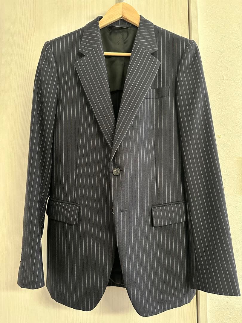 マルタンマルジェラ ストライプ ブレザー ネイビーサイズ48