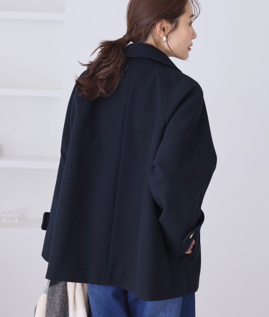 ROPE' PICNIC ジャージーメルトンシリーズ 金ボタンミドル丈コート