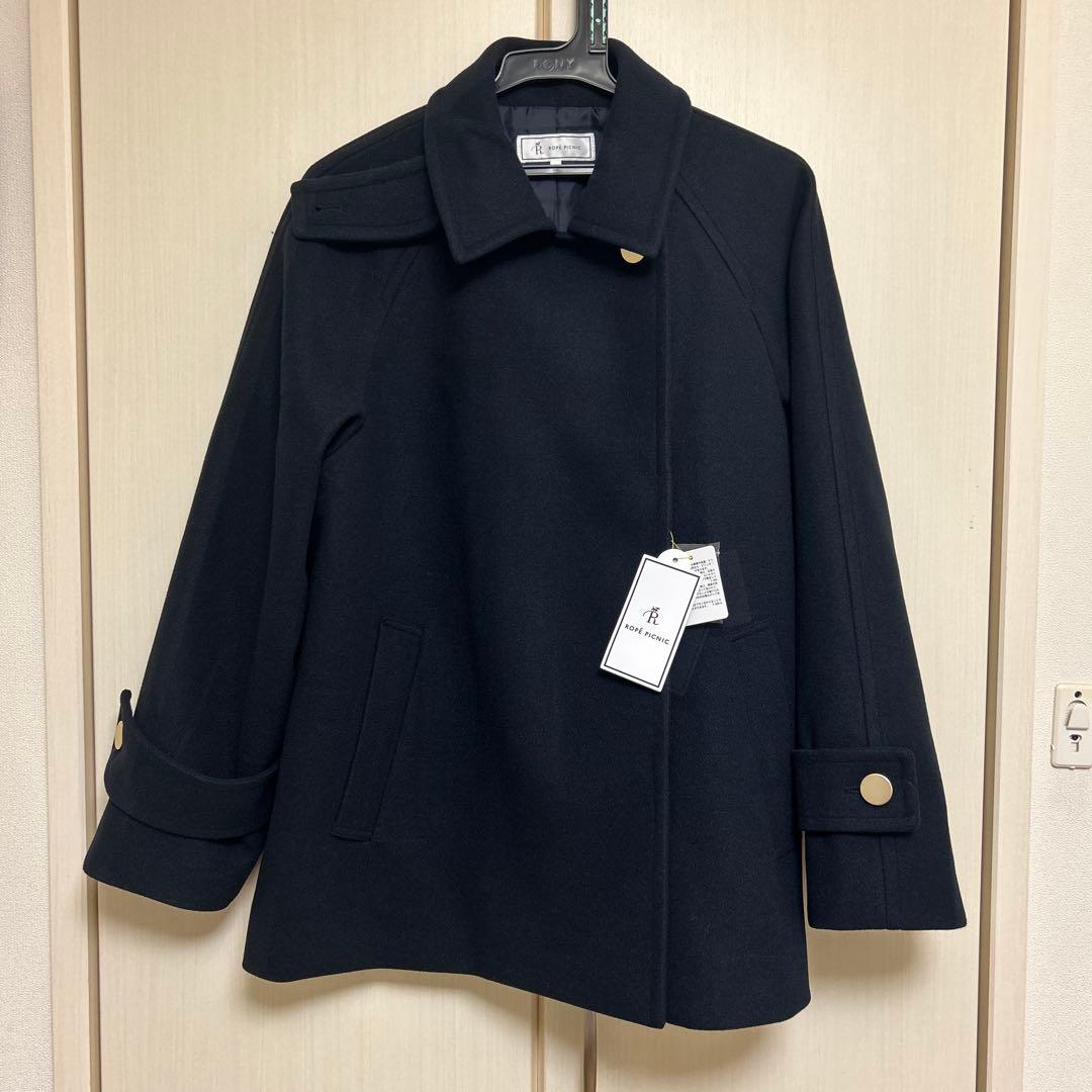 ROPE' PICNIC ジャージーメルトンシリーズ 金ボタンミドル丈コート