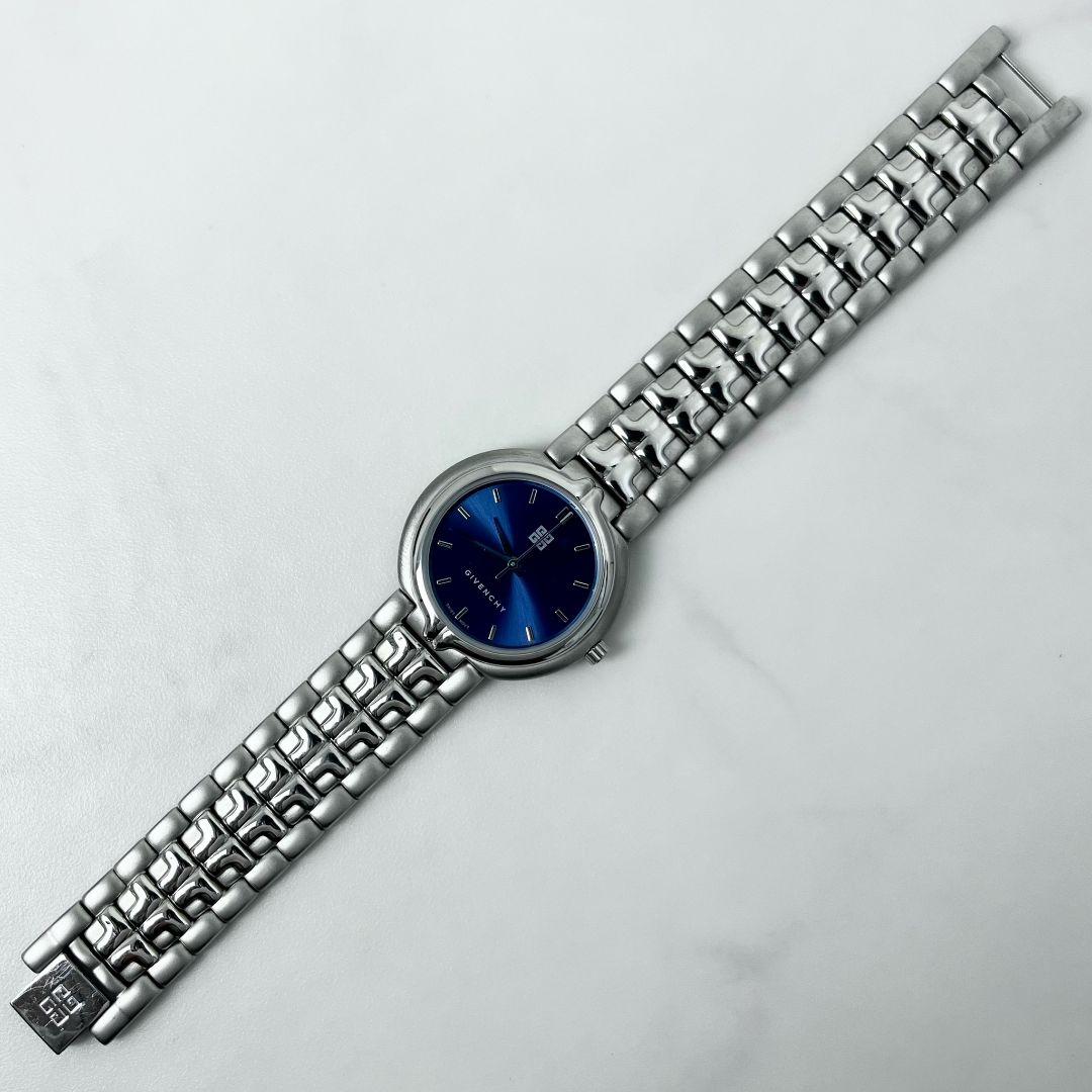 【美品】 稼働 GIVENCHY SY.18.XV ネイビー文字盤 腕時計