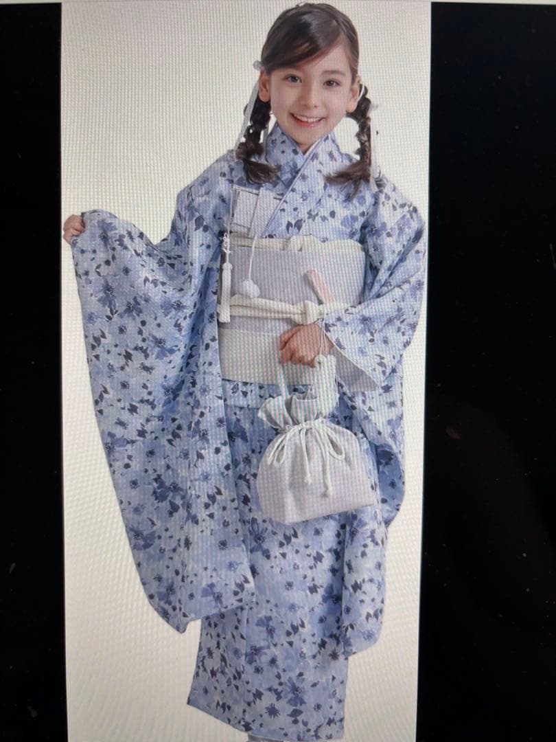 七五三 7歳 女の子 着物15点フルセット 水色