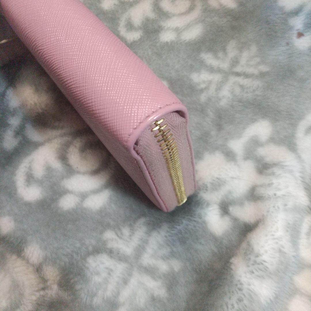 PRADA サフィアーノレザーラウンドファスナー 長財布 ピンクベージュ系