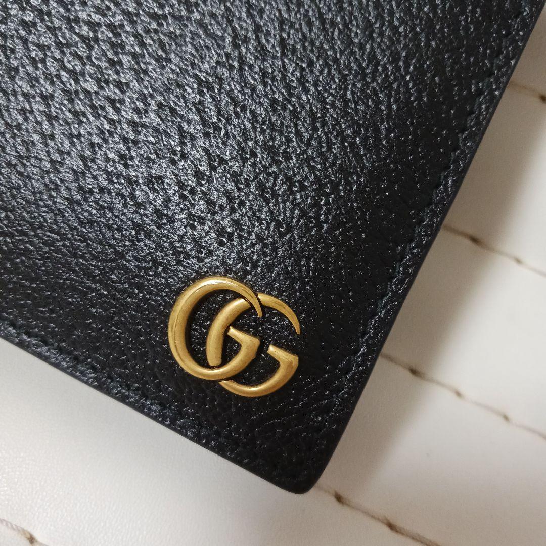 2956【未使用級】GUCCIマーモント　コンパクトウォレット　２つ折り財布