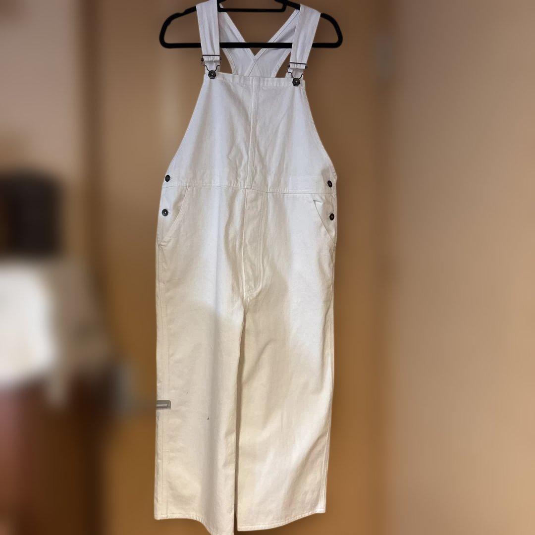 【かぐれ（kagure）】デニムオーバーオール　アイボリー