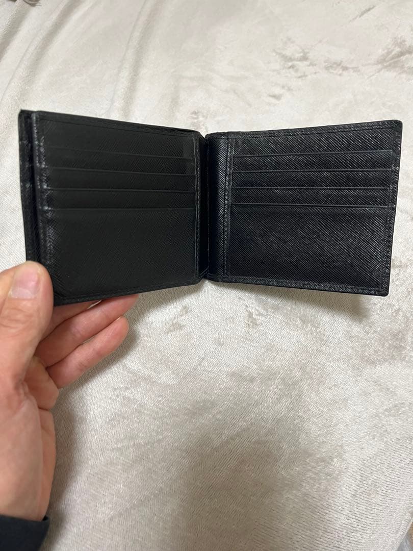 ブラックレザー マネークリップ 二つ折り