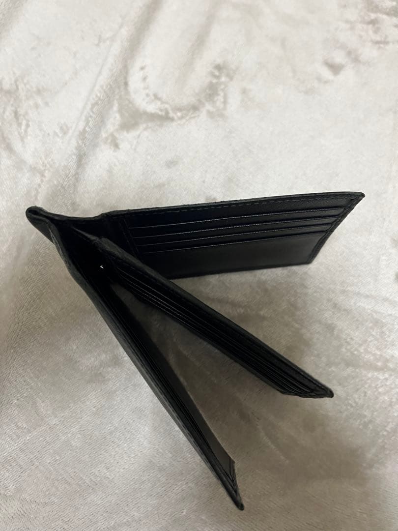 ブラックレザー マネークリップ 二つ折り