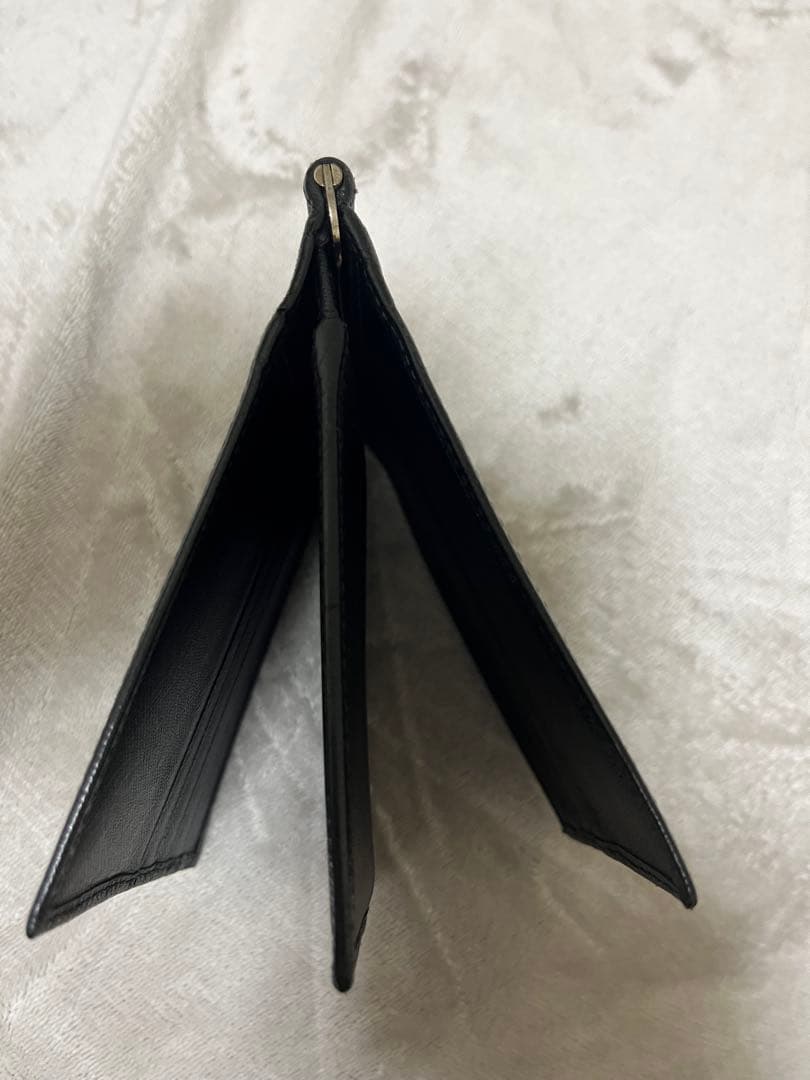 ブラックレザー マネークリップ 二つ折り