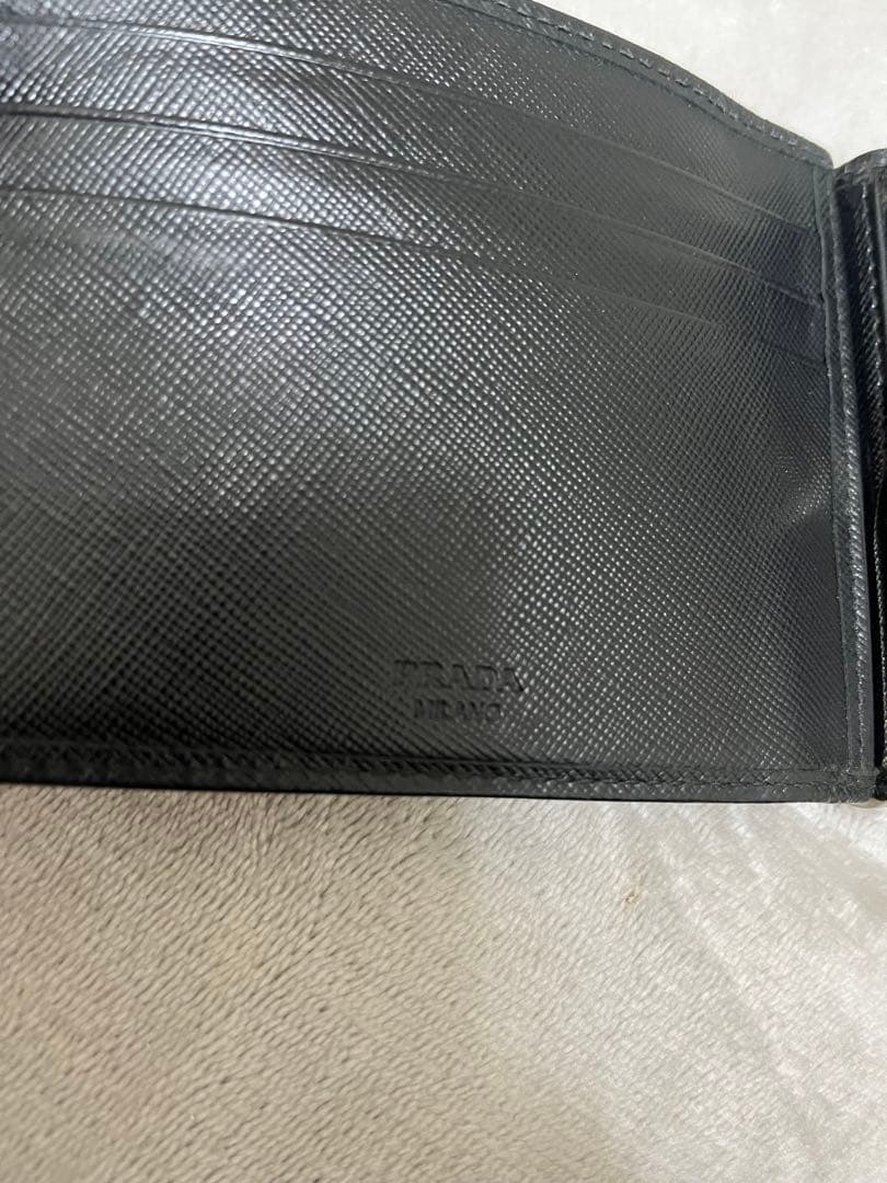 ブラックレザー マネークリップ 二つ折り