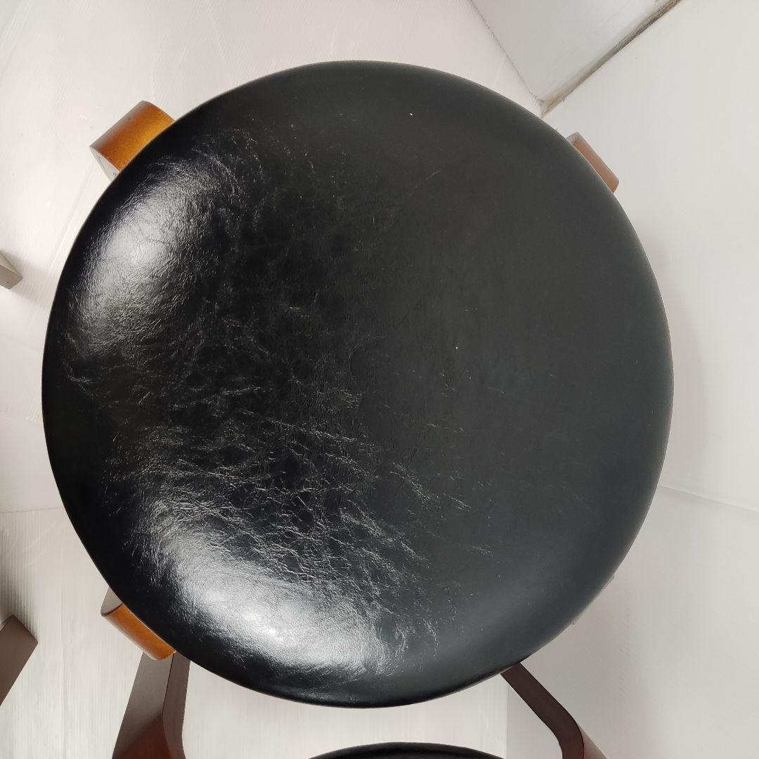 【数日セール】スツール　丸椅子　4脚セット　ブラック