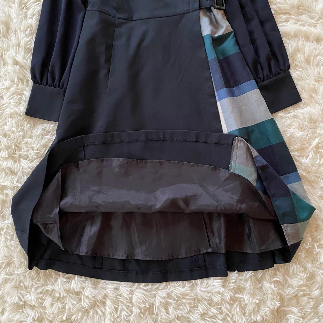 ブルーレーベルクレストブリッジ　ナチュラルドライポプリンドレス　ロングワンピース