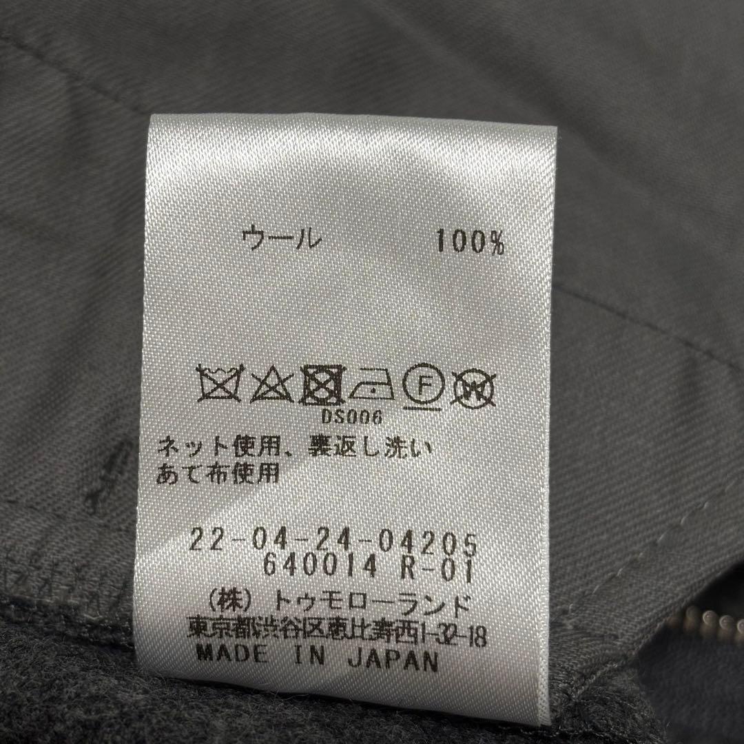 【デプレ トゥモローランド】ウール　フラノ　タック　テーパード　パンツ　グレー