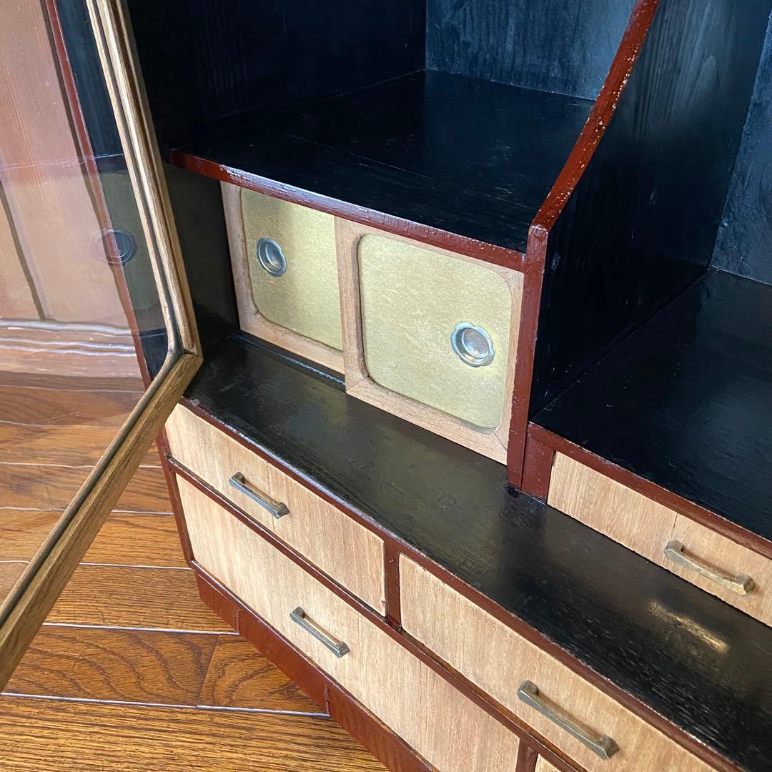 昭和レトロ　飾り棚　茶箪笥　時代家具