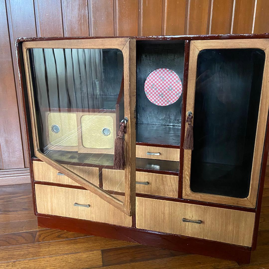 昭和レトロ　飾り棚　茶箪笥　時代家具