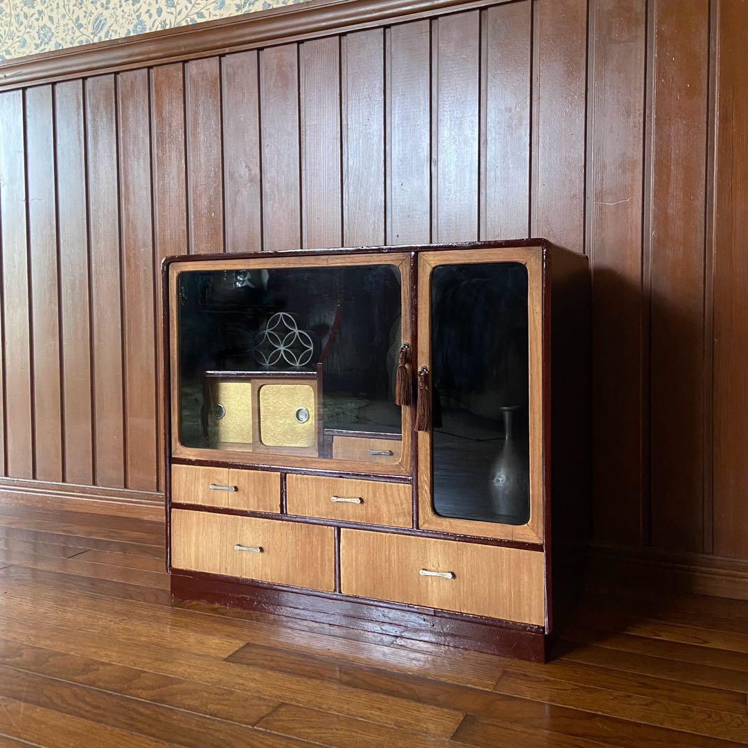 昭和レトロ　飾り棚　茶箪笥　時代家具