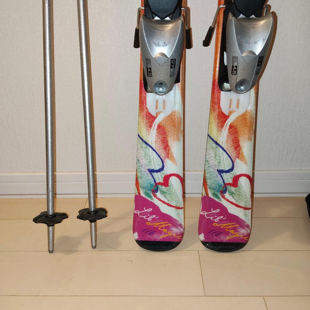 【送料込み】子ども用スキーセット　110cm　ピンク　ビンディング　ケース付