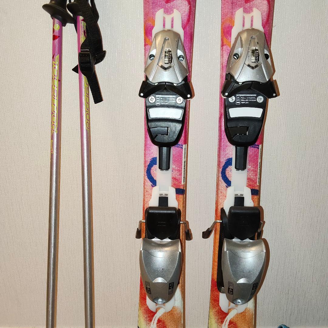 【送料込み】子ども用スキーセット　110cm　ピンク　ビンディング　ケース付