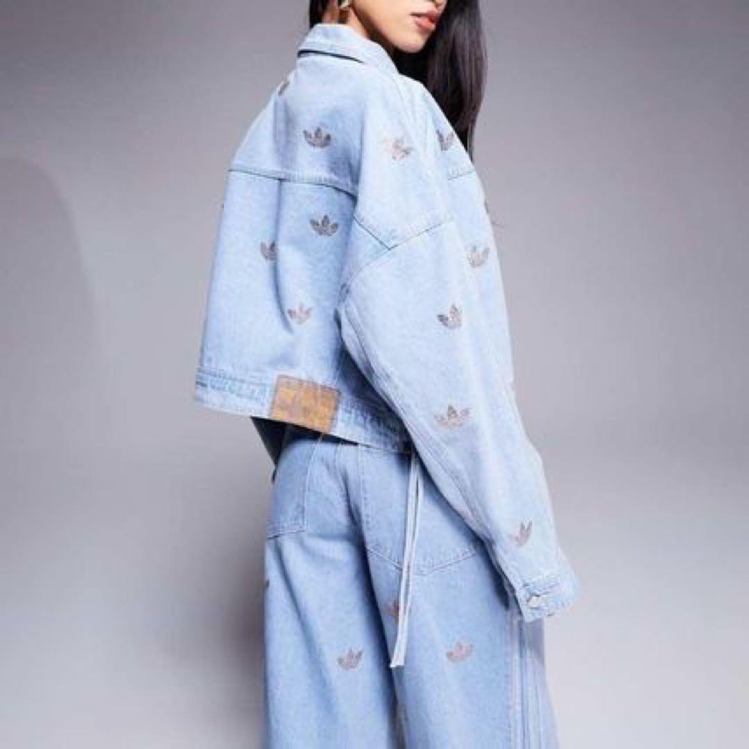 adidas Originals ラインストーン装飾デニムセットアップ